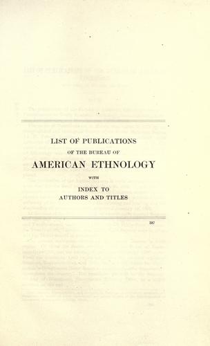 Cover for List of publications of the Bureau of American Ethnology, 1915.