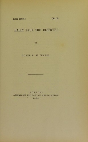 Cover for Rally upon the reserve!