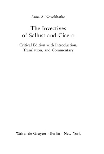 Cover for The invectives of Sallust and Cicero