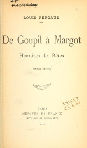 Cover for De Goupil à Margot