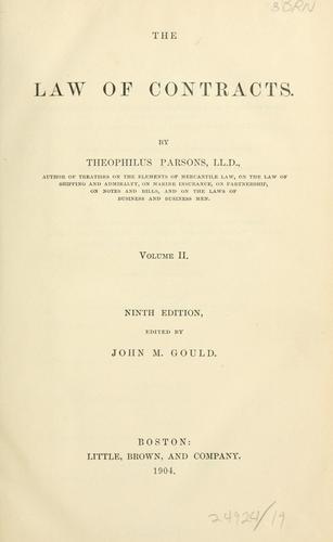 Cover for The law of contracts.