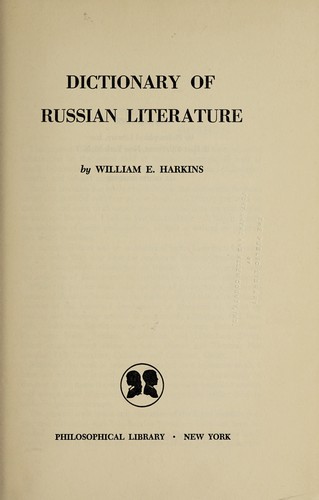 Cover for Dictionary of Russian literature.