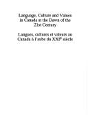Cover for Language, culture and values in Canada at the dawn of the 21st century