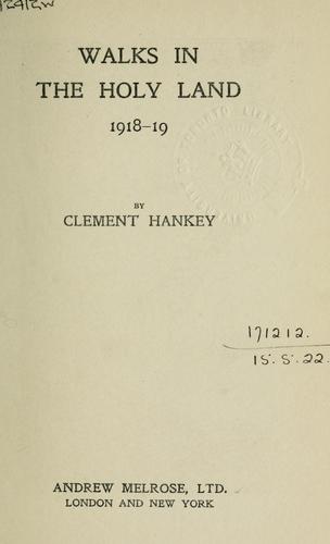Cover for Walks in the Holy Land, 1918-19