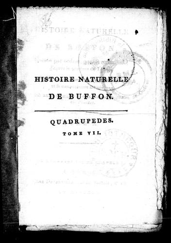 Cover for Histoire naturelle de Buffon