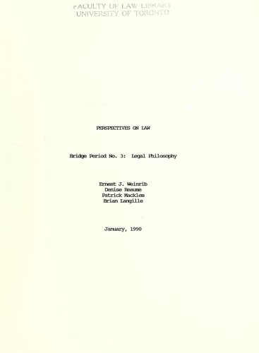 Cover for Legal philosophy