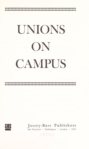 Cover for Unions on campus
