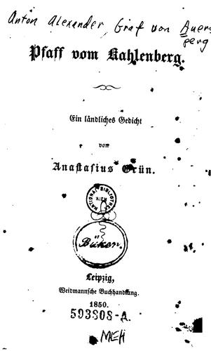 Cover for Pfaff von Kahlenberg: Ein ländiches Gedicht
