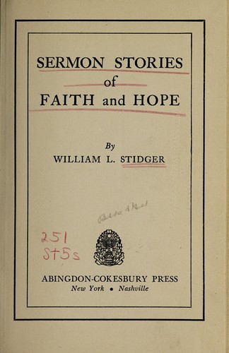 Cover for Sermon stories of faith and hope.