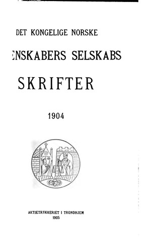 Cover for Det Kgl. Norske videnskabers selskabs skrifter