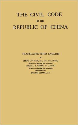 Cover for The Civil Code of the Republic of China (China Studies: Studies in Chinese History and Civilization)