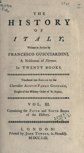 Cover for history of Italy written in Italian in twenty books