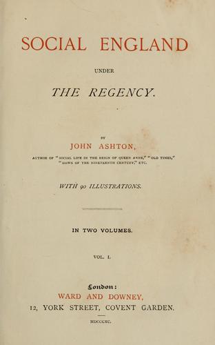 Cover for Social England under the regency