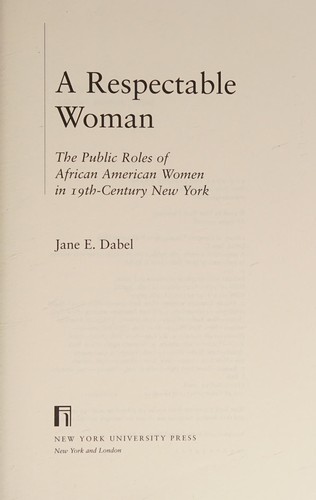 Cover for A respectable woman