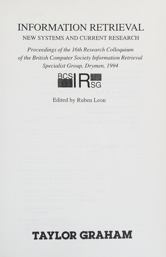 Cover for Information retrieval