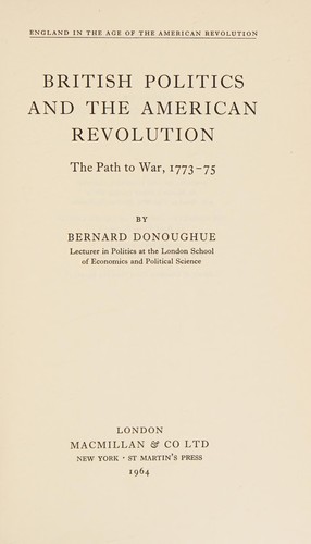 Cover for British politics and the American Revolution