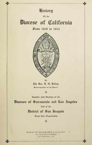 Cover for History of the diocese of California from 1849 to 1914