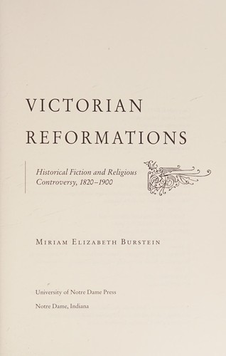Cover for Victorian Reformations