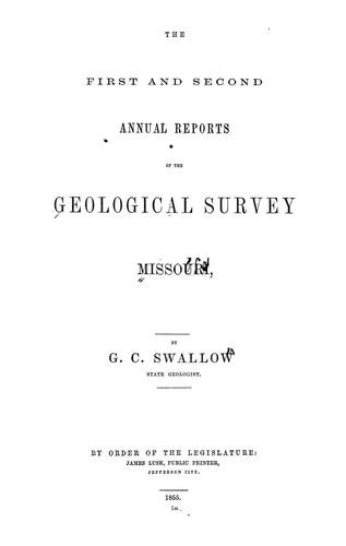 Cover for First-[fifth] report of progress of the Geological Survey of Missouri