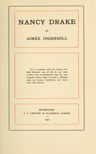 Cover for Nancy Drake