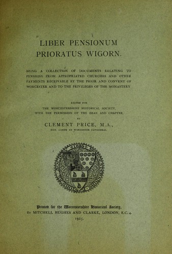 Cover for Liber pensionum prioratus Wigorn