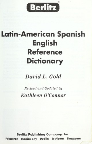 Cover for Berlitz Latin-American Spanish English reference dictionary