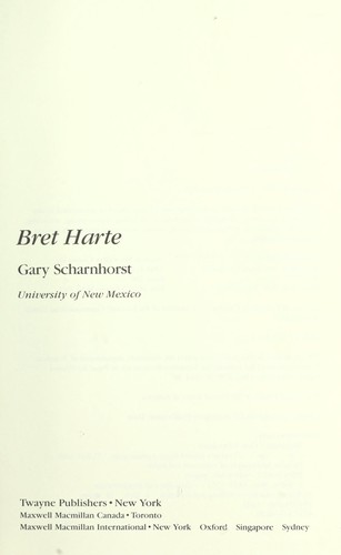 Cover for Bret Harte