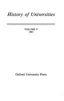 Cover for History of Universities