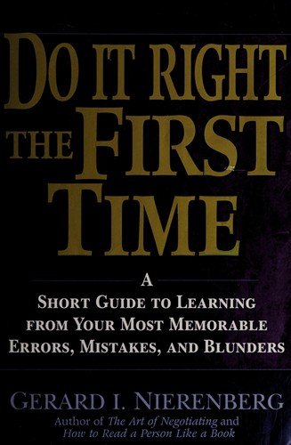 Cover for Do it right the first time