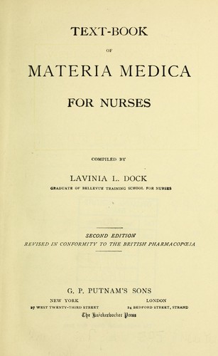 Cover for Text-book of materia medica for nurses
