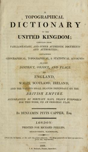 Cover for A topographical dictionary of the United Kingdom ...