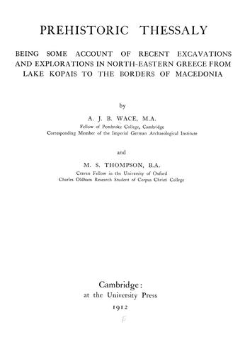Cover for Prehistoric Thessaly
