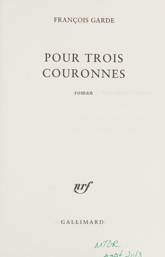 Cover for Pour trois couronnes