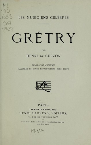 Cover for Grétry