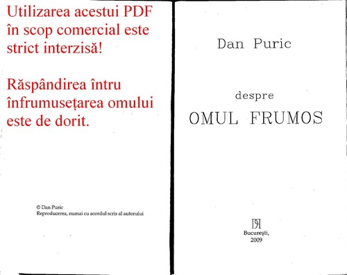 Cover for Despre omul frumos