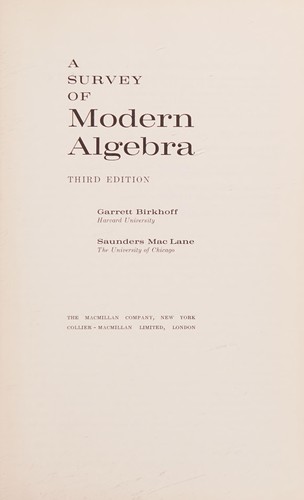 Cover for Survey of Modern Algebra