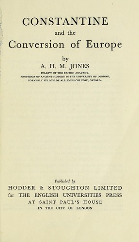 Cover for Constantine and the conversion of Europe.