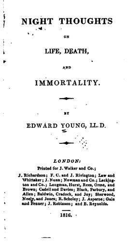 Cover for Night Thoughts on Life, Death, and Immortality