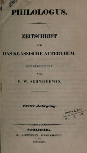 Cover for Philologus