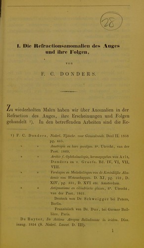 Cover for Die Refractionsanomalien des Auges und ihre Folgen