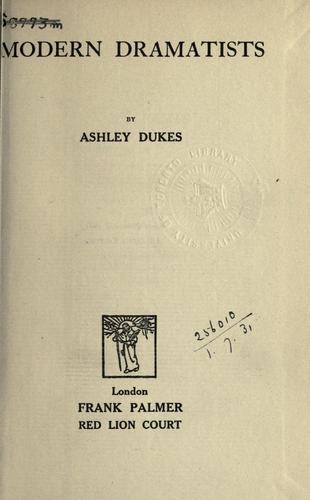 Cover for Modern dramatists.