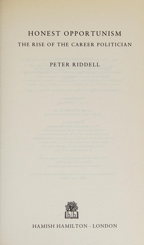 Cover for Honest opportunism