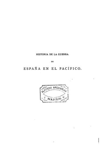Cover for Historia de la guerra de España en el Pacífico