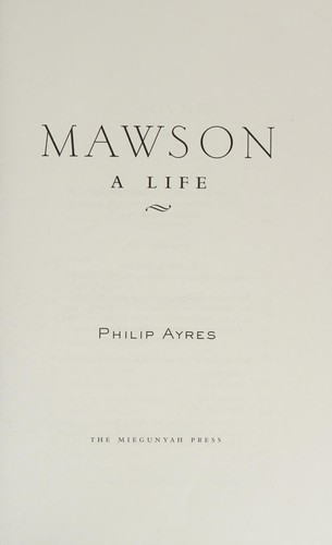 Cover for Mawson : a life