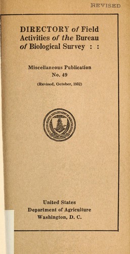 Cover for Directory of field activities of the Bureau of biological survey