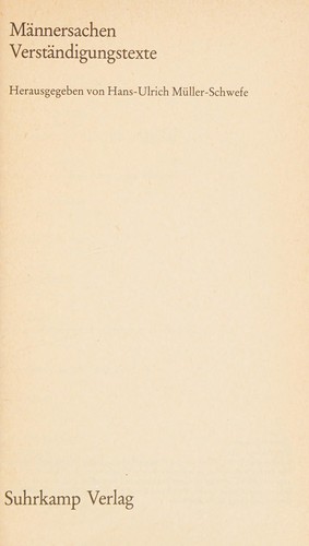 Cover for Männersachen