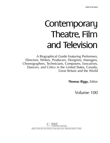 Cover for Contemporary theatre, film and television