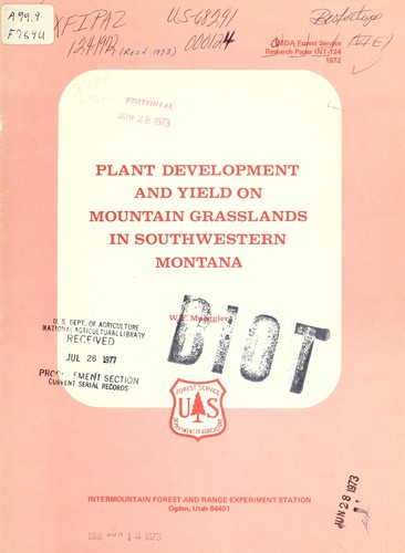 Cover for Plant development and yield on mountain grasslands in southwestern Montana