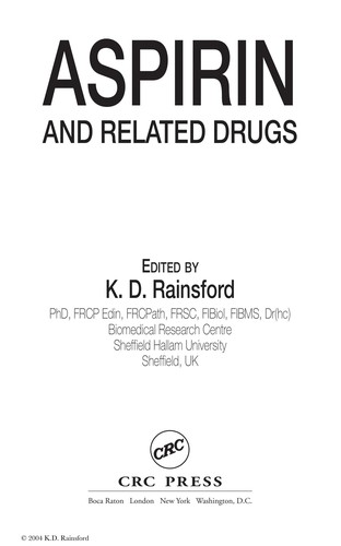 Cover for ASPIRIN AND RELATED DRUGS; ED. BY K.D. RAINSFORD.