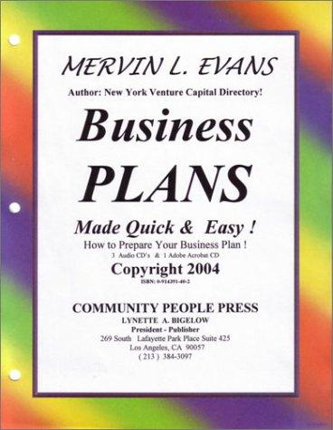 Cover for Business Plans Made Quick & Easy!